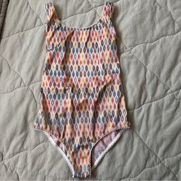 Anthropologie Madame Shoushou Scoop Ikat One-Piece Swimsuit with Bow Back - Picture 2 of 4
